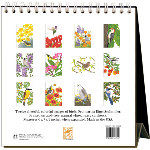 Birds 2027 Easel Desk Calendar - 6 qty