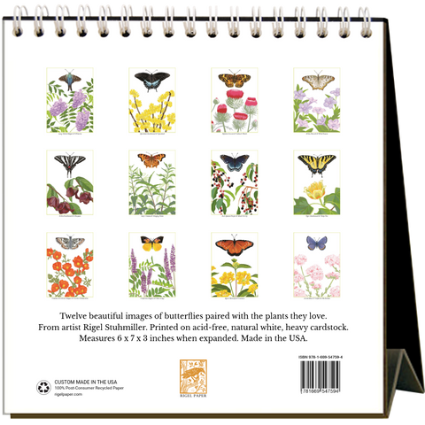 Butterflies 2027 Easel Desk Calendar - 6 qty