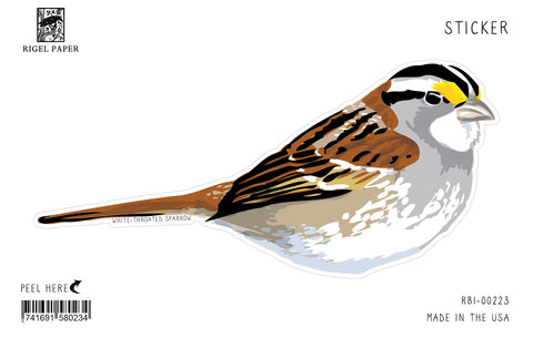 RBI-223 White-Throated Sparrow & Cosmos