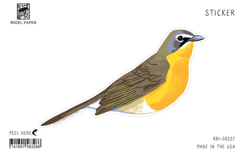 RBI-227 Sticker: Yellow-Breasted Chat