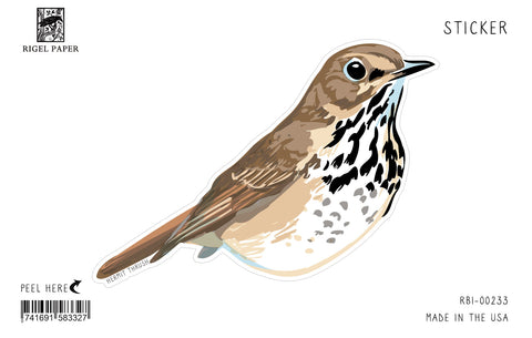 RBI-233 Sticker: Hermit Thrush