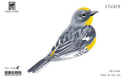 RBI-9168 Sticker: Yellow-Rumped Warbler