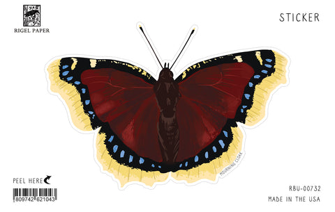 RBU-732 Sticker: Mourning Cloak Butterfly