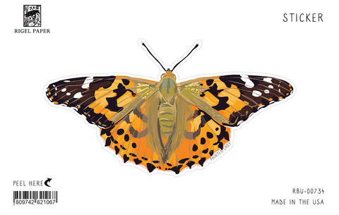 RBU-734 Sticker: Painted Lady Butterfly