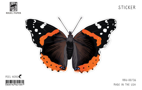 RBU-736 Sticker: Red Admiral Butterfly