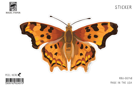 RBU-748 Sticker: Satyr Comma Butterfly