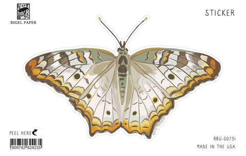 RBU-751 Sticker: White Peacock Butterfly