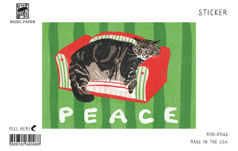 RHO-9166 Peace Cat on Tiny Couch
