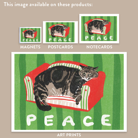RHO-9166 Peace Cat on Tiny Couch