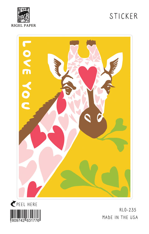 RLO-235 Sticker: Giraffe Hearts and Words