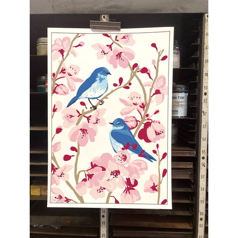 RBI-45 Bluebirds & Cherry Tree