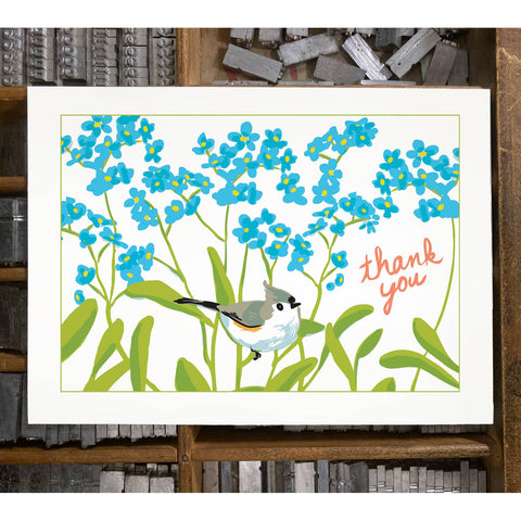 RTY-122 Titmouse & Forget-me-nots - Thank You