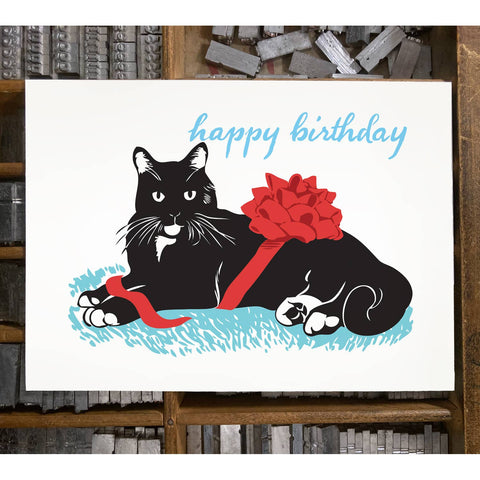 RHB-9014 Black Cat with Bow - Happy Birthday