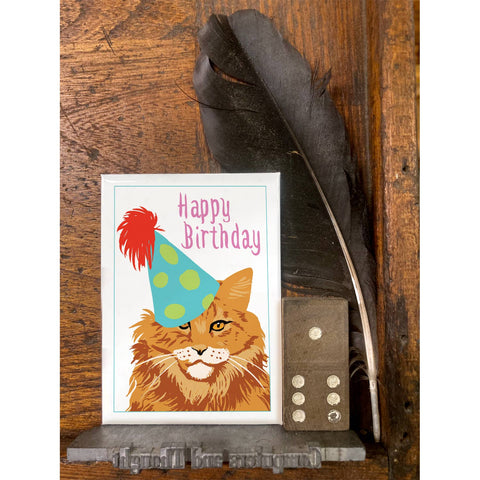 RHB-154 Ginger Maine Coon - Happy Birthday