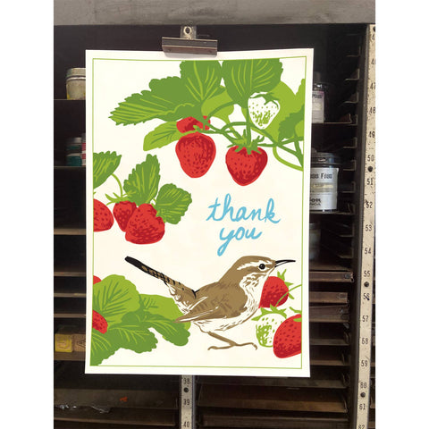 RTY-220 Bewick's Wren & Strawberries - Thank You