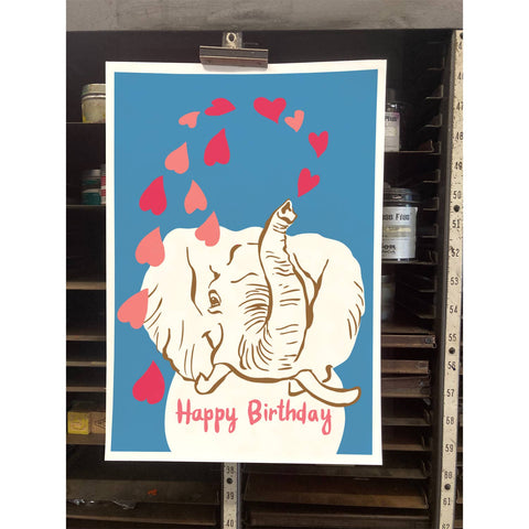 RHB-160 Elephant & Hearts - Happy Birthday