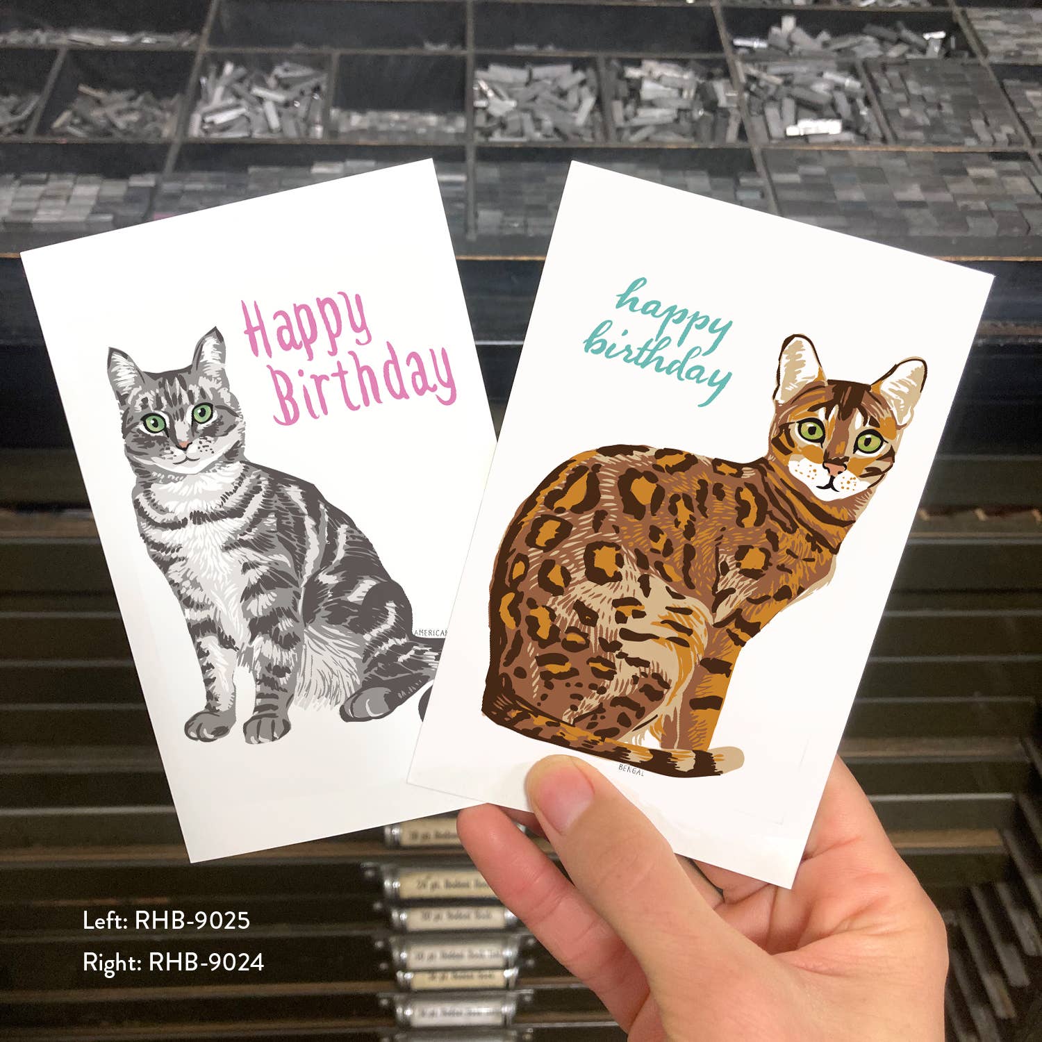 Artery8 Biglietto Di Auguri Per Amanti Del Gatto Bengala – Cartolina D'Artista Con Motivo Astratto, Bianca Dentro, 17,5x12,5 Cm
