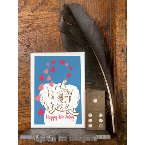 RHB-160 Elephant & Hearts - Happy Birthday