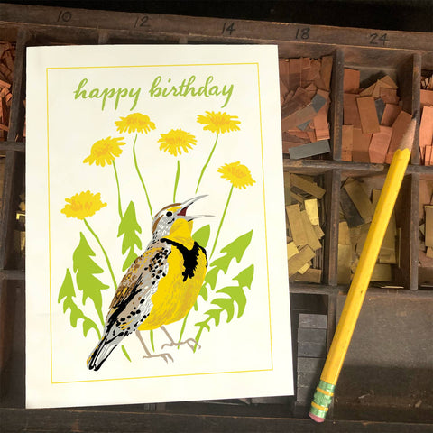 RHB-167 Meadowlark & Dandelion - Happy Birthday