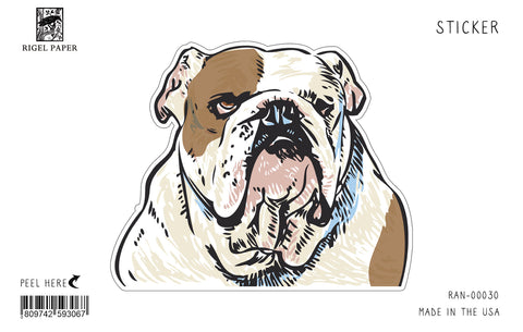 RAN-30 Sticker: Bulldog, White