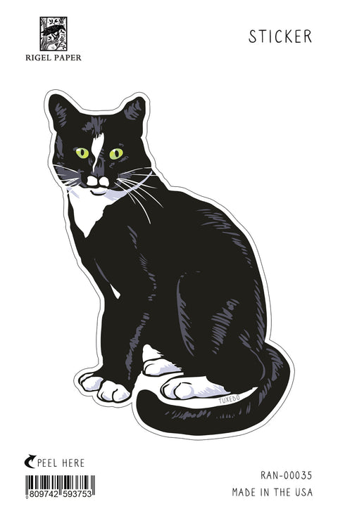 RAN-35 Sticker: Tuxedo Cat