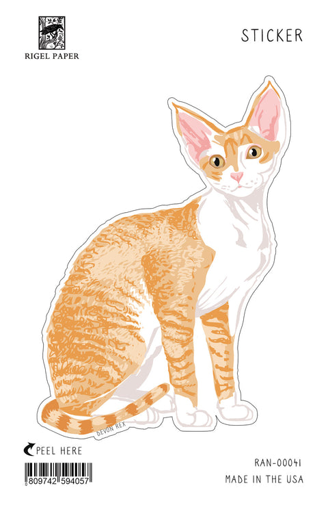 RAN-41 Sticker: Devon Rex Cat