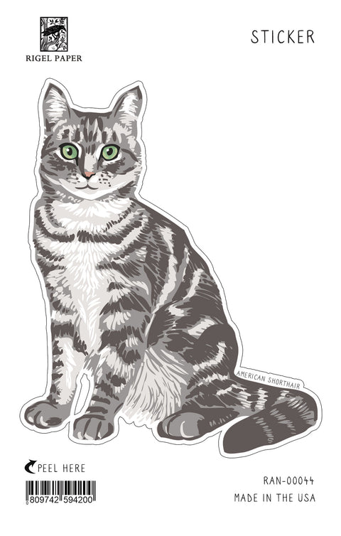 RAN-44 Sticker: American Shorthair Cat