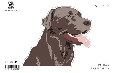 RAN-63 Sticker: Labrador Retriver, Chocolate