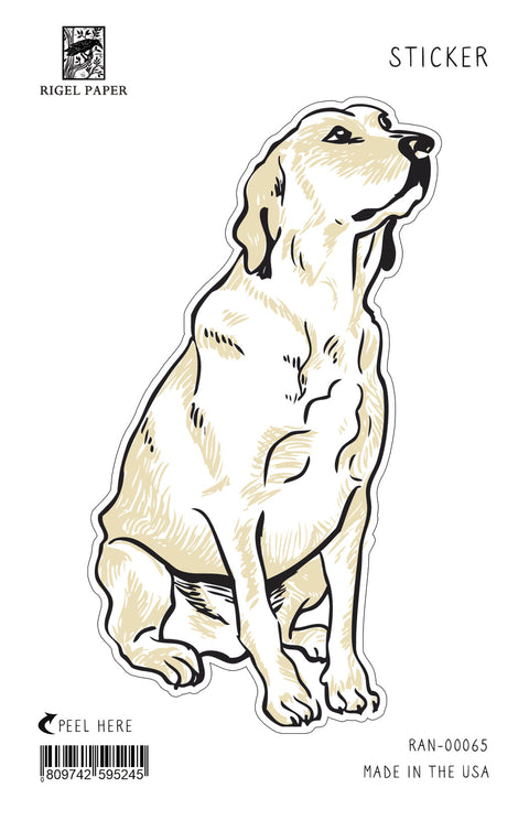 RAN-65 Sticker: Labrador Retriever, White