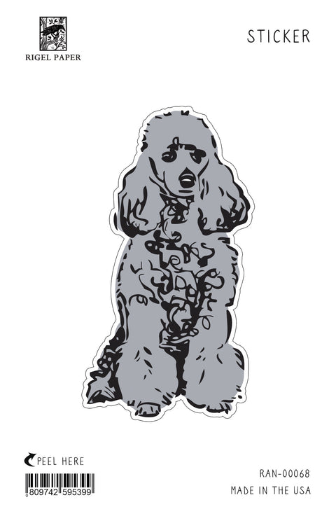 RAN-68 Sticker: Poodle, Grey