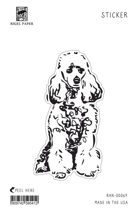 RAN-69 Sticker: Poodle, White