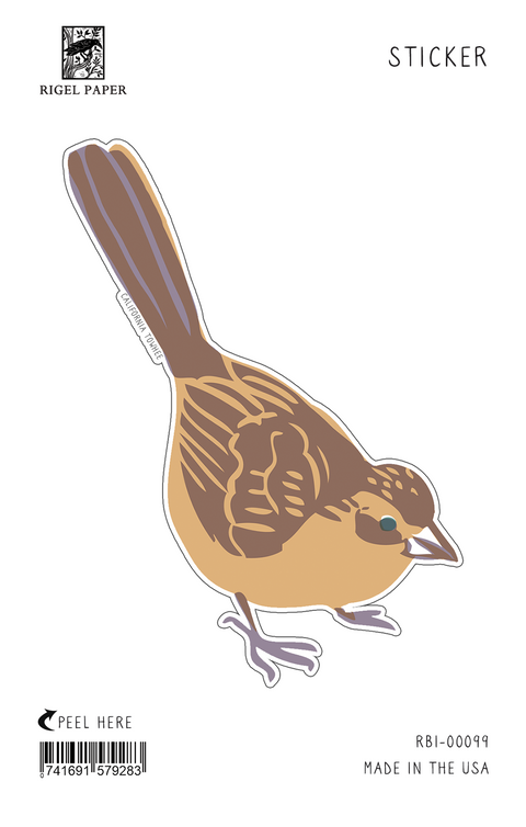 RBI-99-SK California Towhee Sticker, Pack of 12