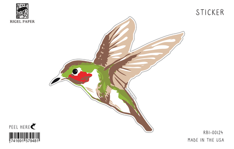 RBI-124-SK Hummingbird Sticker, Pack of 12