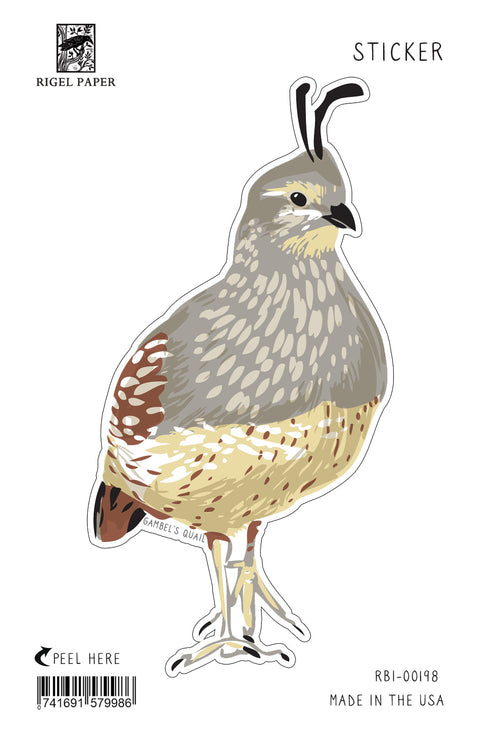 RBI-198 Sticker: Gambel’s Quail and Sand Verbena