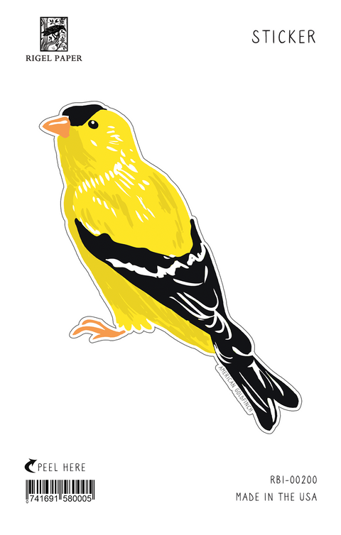 RBI-200-SK  Goldfinch Sticker, Pack of 12