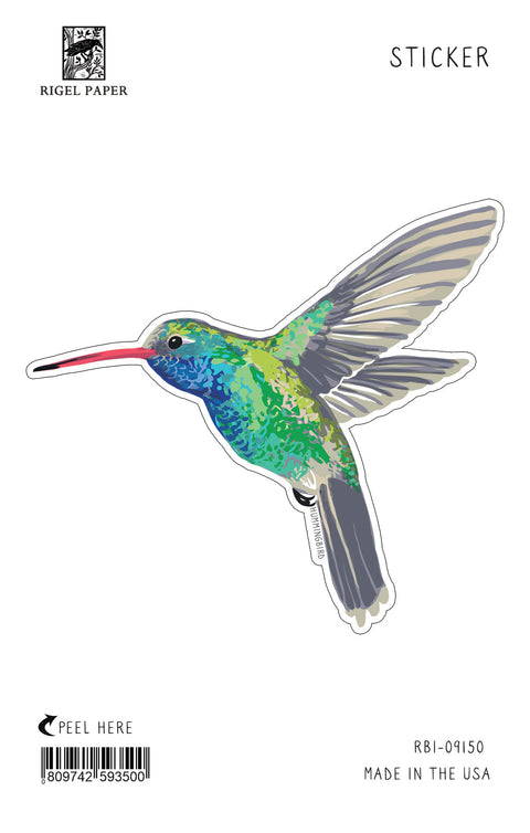 RBI-9150 Sticker: Broad-Billed Hummingbird and Desert Willow