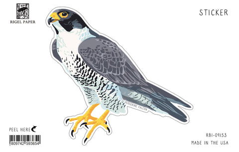 RBI-9153 Sticker: Peregrine Falcon and California Poppies