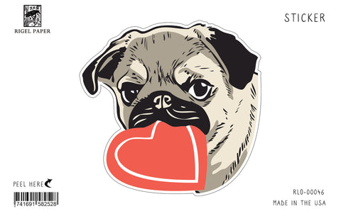 RLO-46 Sticker: Pug with Heart
