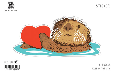 RLO-52 Sticker: Otter with Heart