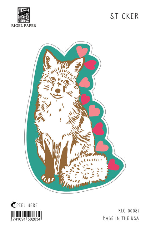 RLO-81 Sticker: Fox with Hearts