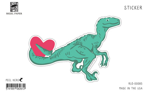 RLO-85 Sticker: Velociraptor with Heart