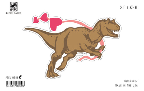 RLO-87 Sticker: Allosaurus with Hearts