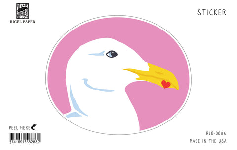 RLO-116 Sticker: Seagull with Hearts