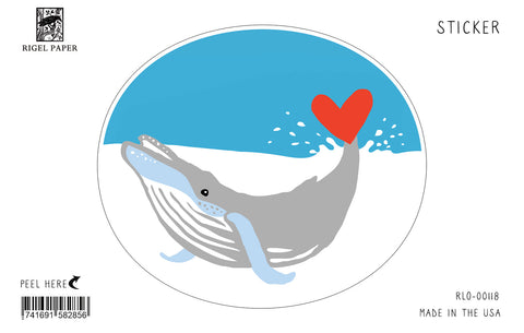 RLO-118 Sticker: Whale with Hearts