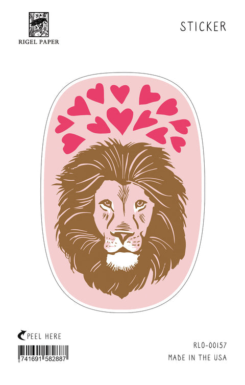RLO-157 Sticker: Lion with Hearts